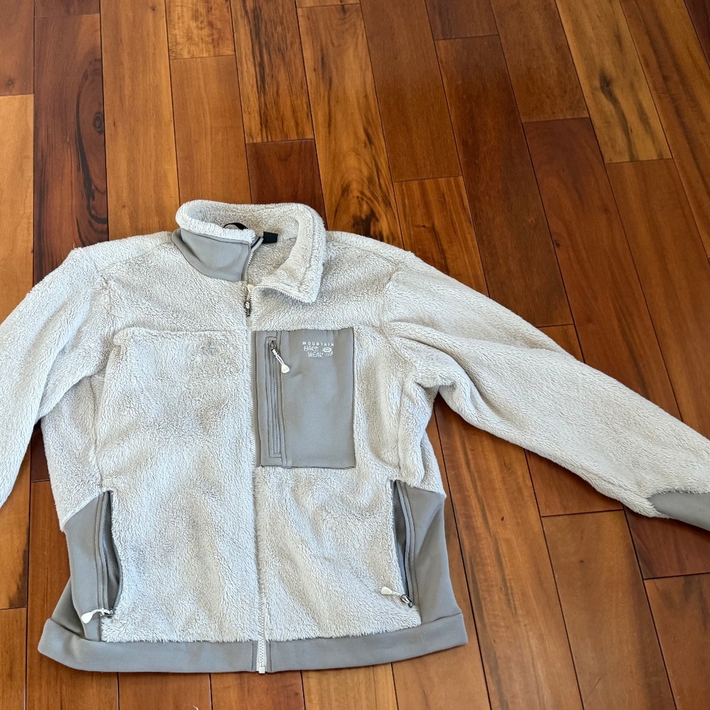 Women's Mountain Hardware Fleece full zip jacket Cream Size XL